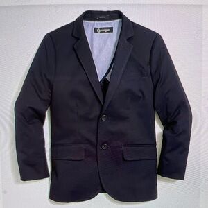 Boy’s Thompson suit jkt in flex chino J Crew. Dark Pacific Blue